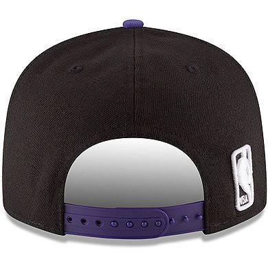 Men's New Era Black/Purple Los Angeles Lakers 2-Tone 9FIFTY Adjustable Snapback Hat