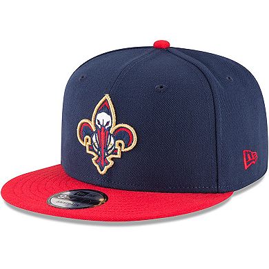 Men's New Era Navy/Red New Orleans Pelicans 2-Tone 9FIFTY Adjustable Snapback Hat