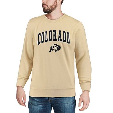 Men's Colosseum Gold Colorado Buffaloes Arch & Logo Crew Neck Sweatshirt