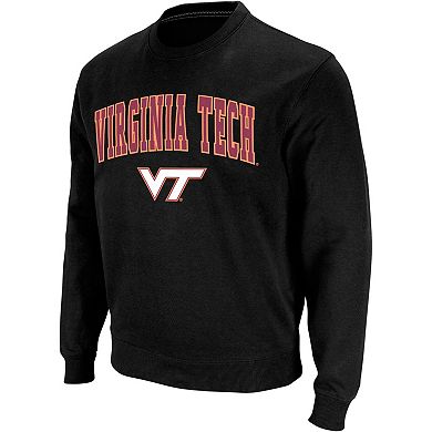 Men's Colosseum Black Virginia Tech Hokies Arch & Logo Crew Neck Sweatshirt