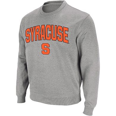 Men's Colosseum Heather Gray Syracuse Orange Arch & Logo Crew Neck Sweatshirt