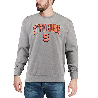 Men's Colosseum Heather Gray Syracuse Orange Arch & Logo Crew Neck Sweatshirt
