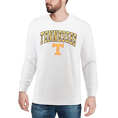 Men's Colosseum White Tennessee Volunteers Arch & Logo Crew Neck Sweatshirt