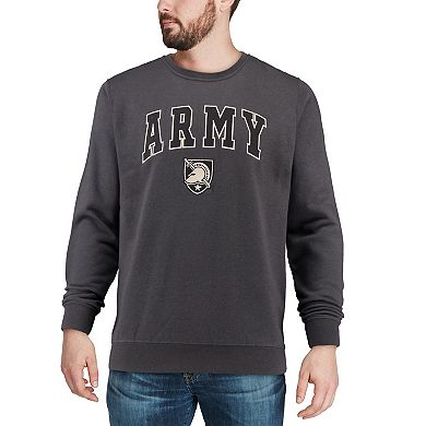 Men's Colosseum Charcoal Army Black Knights Arch & Logo Crew Neck Sweatshirt