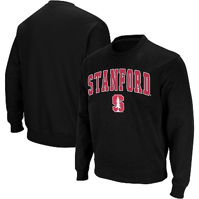 Men's Colosseum Black Stanford Cardinal Arch & Logo Crew Neck Sweatshirt