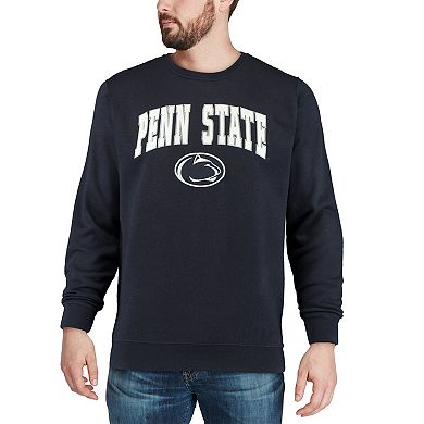 Men's Colosseum Navy Penn State Nittany Lions Arch & Logo Crew Neck Sweatshirt