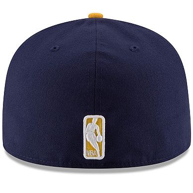 Men's New Era Navy/Yellow Indiana Pacers Official Team Color 2Tone 59FIFTY Fitted Hat