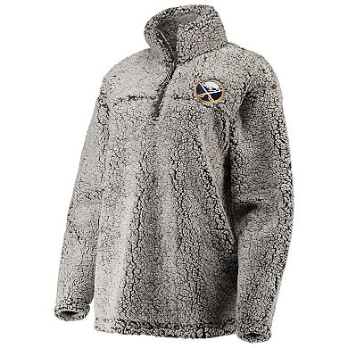 Women's G-III 4Her by Carl Banks Gray Buffalo Sabres Sherpa Quarter-Zip Pullover Jacket