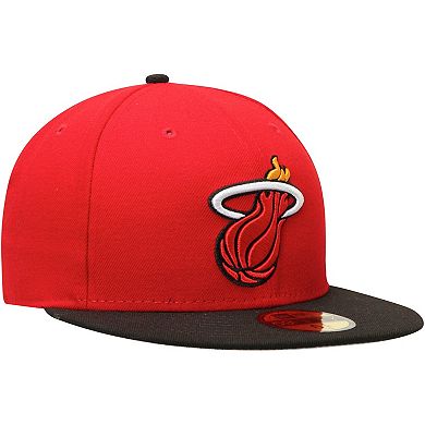 Men's New Era Red/Black Miami Heat Official Team Color 2Tone 59FIFTY Fitted Hat