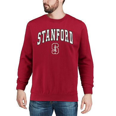 Men's Colosseum Cardinal Stanford Cardinal Arch & Logo Crew Neck Sweatshirt