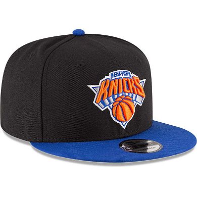 Men's New Era Black/Blue New York Knicks 2-Tone 9FIFTY Adjustable Snapback Hat
