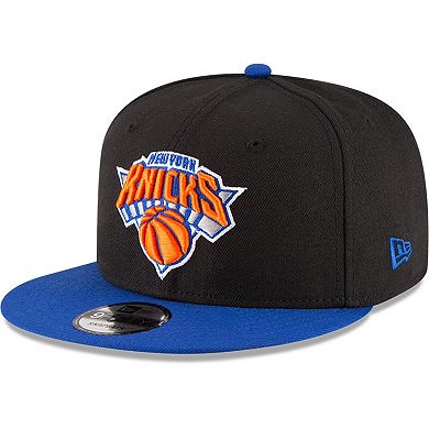 Men's New Era Black/Blue New York Knicks 2-Tone 9FIFTY Adjustable Snapback Hat