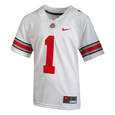 Youth Nike #1 White Ohio State Buckeyes Team Replica Football Jersey