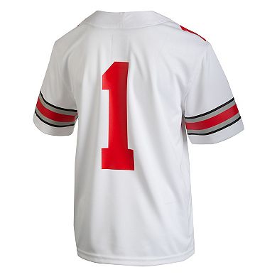 Youth Nike #1 White Ohio State Buckeyes Team Replica Football Jersey