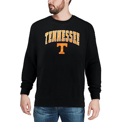 Men's Colosseum Black Tennessee Volunteers Arch & Logo Crew Neck Sweatshirt