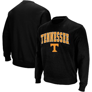 Men's Colosseum Black Tennessee Volunteers Arch & Logo Crew Neck Sweatshirt