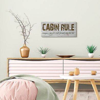 Stupell Home Decor Cabin Rule Country Home Wood Wall Art