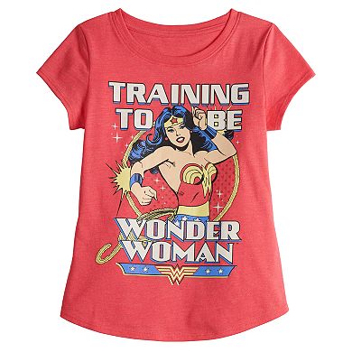 Family Fun Girls 4-6x Mommy & Me DC Comics "Training To Be Wonder Woman" Graphic Tee