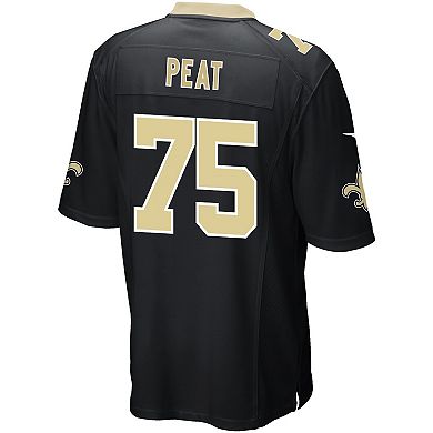 Men's Nike Andrus Peat Black New Orleans Saints Game Player Jersey