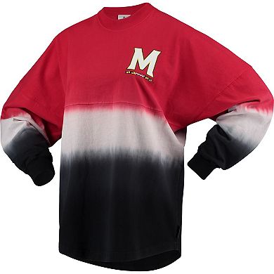 Women's Red/White Maryland Terrapins Ombre Spirit Jersey Long Sleeve T-Shirt