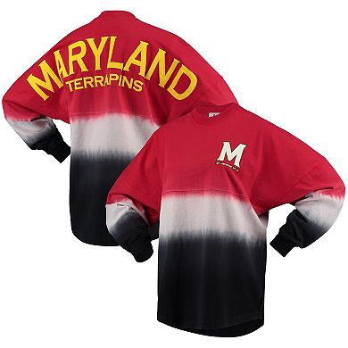 Women's Red/White Maryland Terrapins Ombre Spirit Jersey Long Sleeve T-Shirt