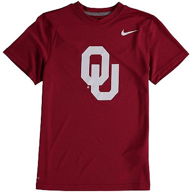 Youth Nike Crimson Oklahoma Sooners Logo Legend Dri-FIT T-Shirt