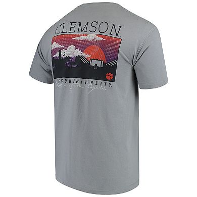 Men's Gray Clemson Tigers Comfort Colors Campus Scenery T-Shirt
