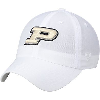 Men's Top of the World White Purdue Boilermakers Primary Logo Staple Adjustable Hat