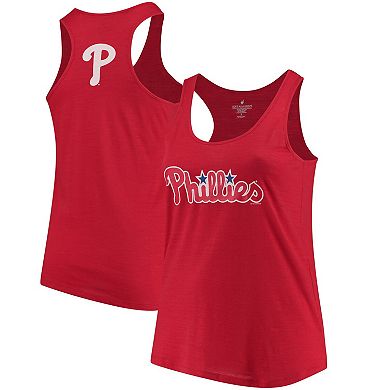 Women's Soft as a Grape Red Philadelphia Phillies Plus Size Swing for the Fences Racerback Tank Top