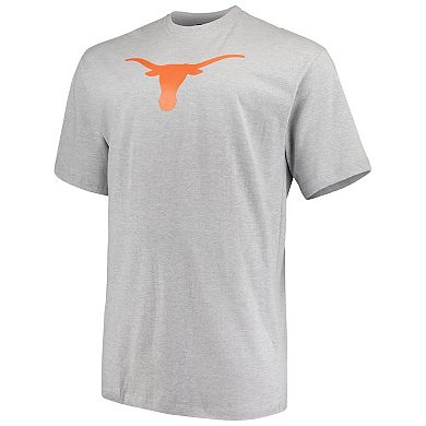 Men's Heathered Gray Texas Longhorns Big & Tall Lockup T-Shirt