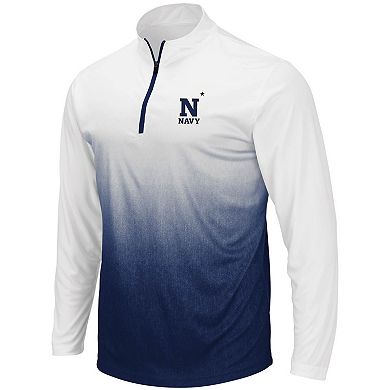 Men's Colosseum Navy Navy Midshipmen Magic Team Logo Quarter-Zip Jacket