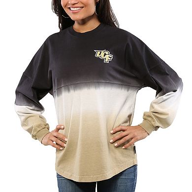 Women's Black UCF Knights Ombre Long Sleeve Dip-Dyed Spirit Jersey