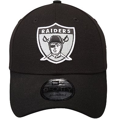 Men's New Era Black Las Vegas Raiders The League Throwback 9FORTY Adjustable Hat