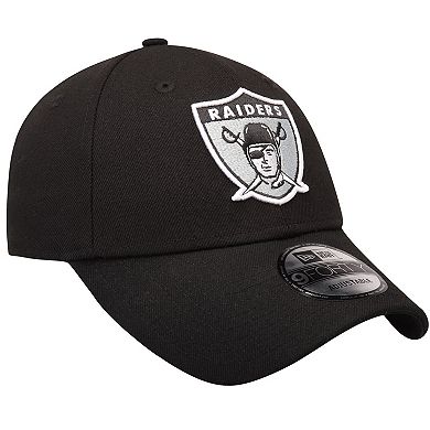 Men's New Era Black Las Vegas Raiders The League Throwback 9FORTY Adjustable Hat