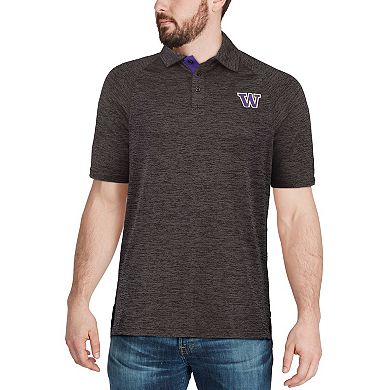 Men's Colosseum Black Washington Huskies Down Swing Polo