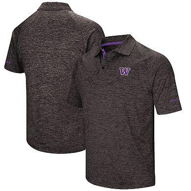 Men's Colosseum Black Washington Huskies Down Swing Polo