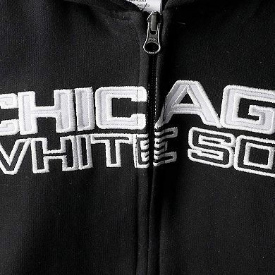 Youth Black Chicago White Sox Team Color Wordmark Full-Zip Hoodie
