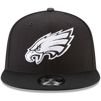 Men's New Era Black Philadelphia Eagles B-Dub 9FIFTY Adjustable Hat