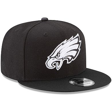 Men's New Era Black Philadelphia Eagles B-Dub 9FIFTY Adjustable Hat