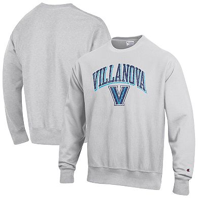 Men's Champion Gray Villanova Wildcats Arch Over Logo Reverse Weave Pullover Sweatshirt