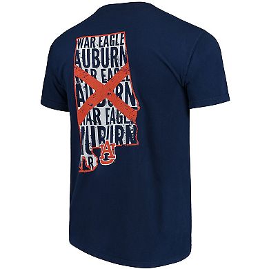 Men's Navy Auburn Tigers Flag Local Comfort Color T-Shirt