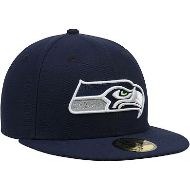 Men's New Era College Navy Seattle Seahawks Omaha 59FIFTY Fitted Hat