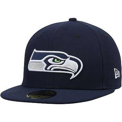 Men's New Era College Navy Seattle Seahawks Omaha 59FIFTY Fitted Hat