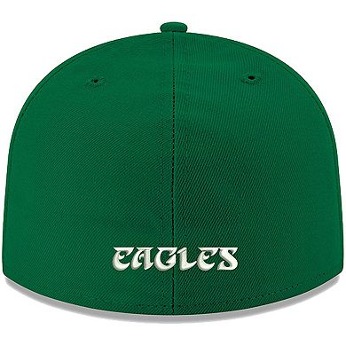 Men's New Era Kelly Green Philadelphia Eagles Omaha Throwback 59FIFTY Fitted Hat