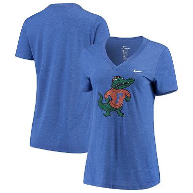 Women's Nike Heathered Royal Florida Gators Vault Tri-Blend V-Neck T-Shirt