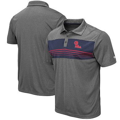 Men's Colosseum Heathered Charcoal Ole Miss Rebels Smithers Polo