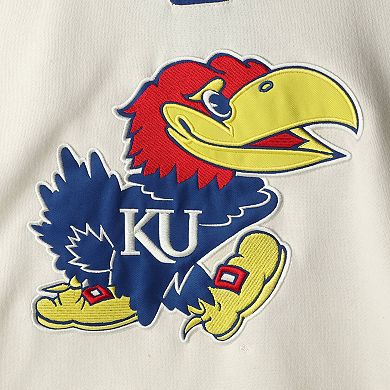 Men's Colosseum Cream Kansas Jayhawks 2.0 Lace-Up Pullover Hoodie