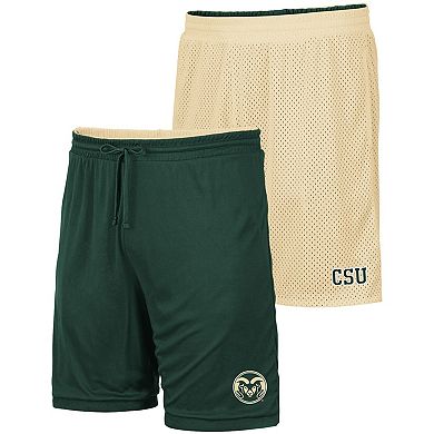 Men's Colosseum Gold/Green Colorado State Rams Wiggum Reversible Shorts