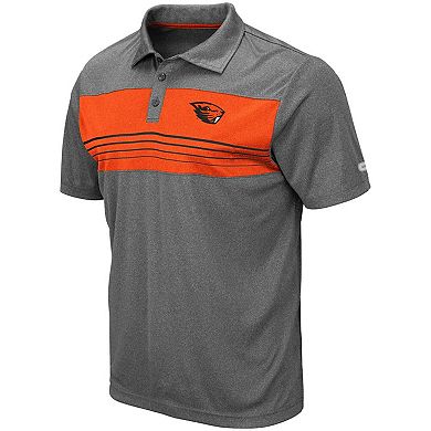 Men's Colosseum Heathered Charcoal Oregon State Beavers Smithers Polo