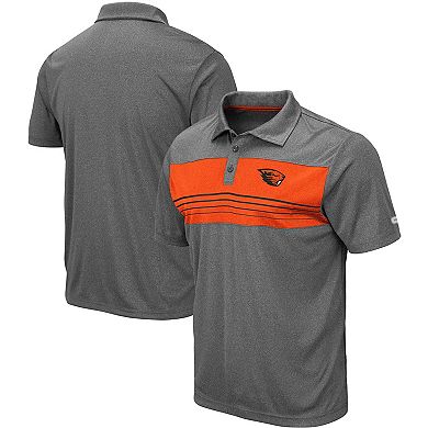 Men's Colosseum Heathered Charcoal Oregon State Beavers Smithers Polo